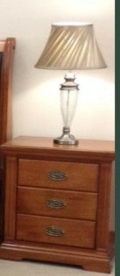AW Victoria Bedside Table 3 Drawer (Golden Oak) - American Grandis