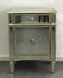 DA Antiqued Mirrored 1 Door 1 Drawer Bedside Table