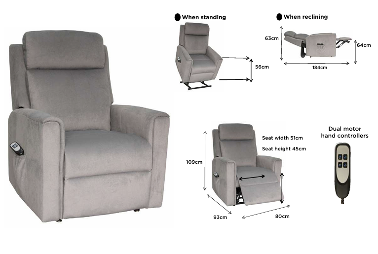 VI Ascot Fabric Upholstered Lift Chair