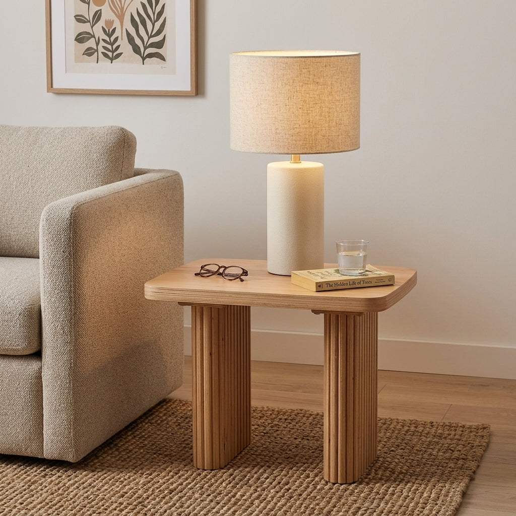 MD Spring Solid Timber Lamp Table