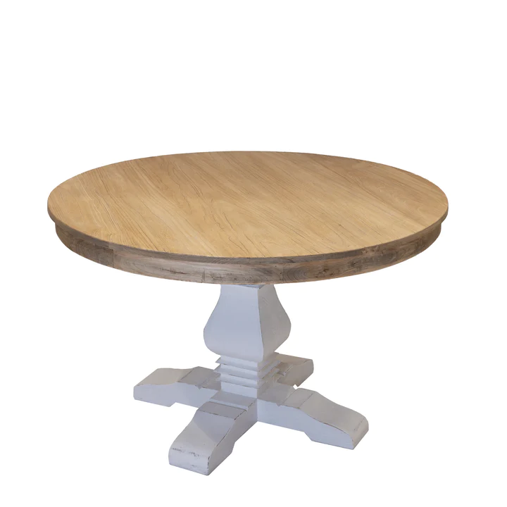 MF Belgie Recycled Timber Pedestal Leg Round Dining Table