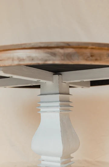 MF Belgie Recycled Timber Pedestal Leg Round Dining Table