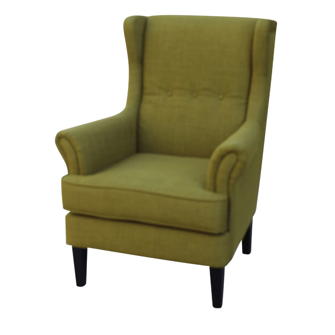 BT Bliss Wing Chair Upholstered in Lime Velvet