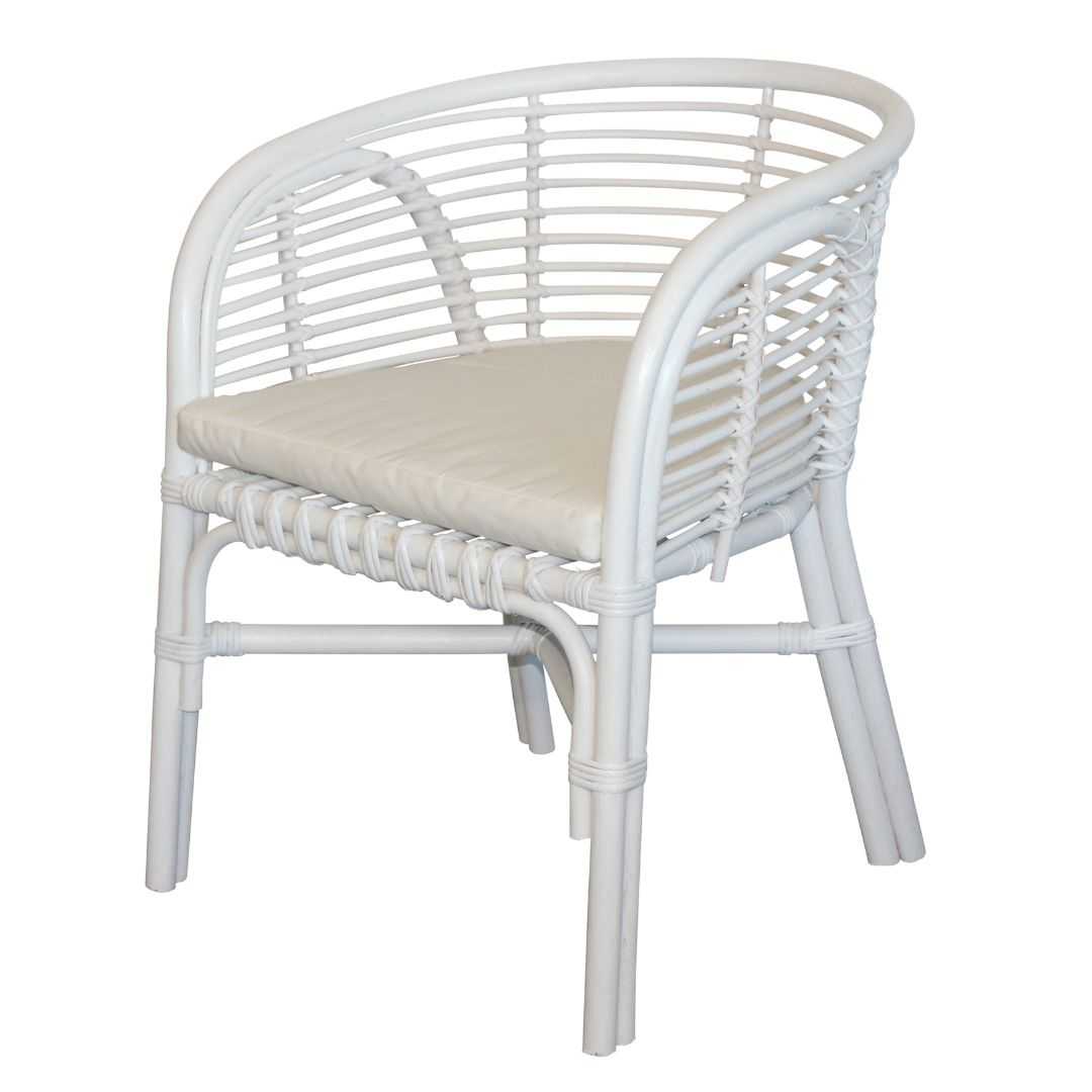 BT Sabah Rattan Armchair with White Cushion
