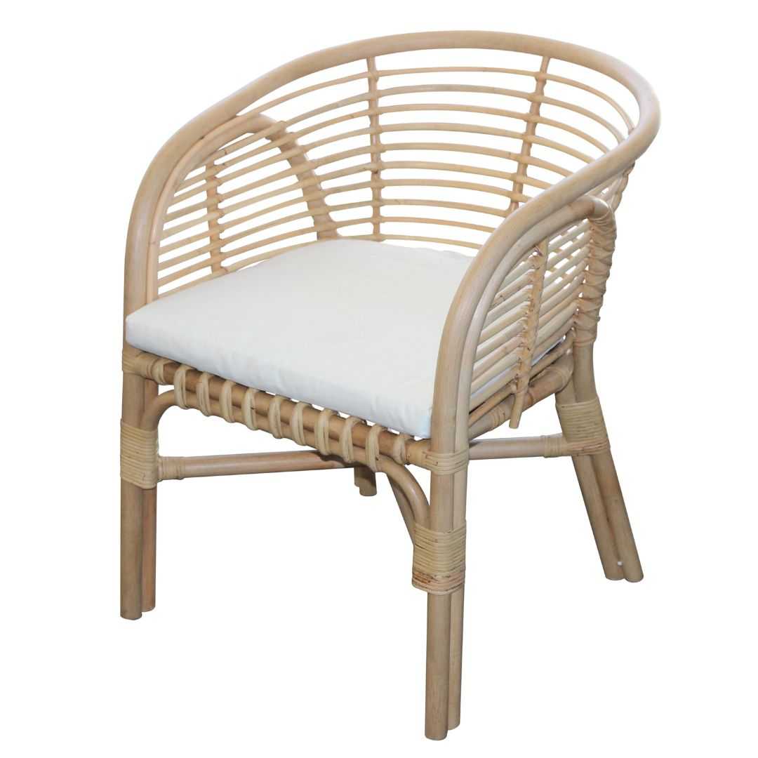 BT Sabah Rattan Armchair with White Cushion