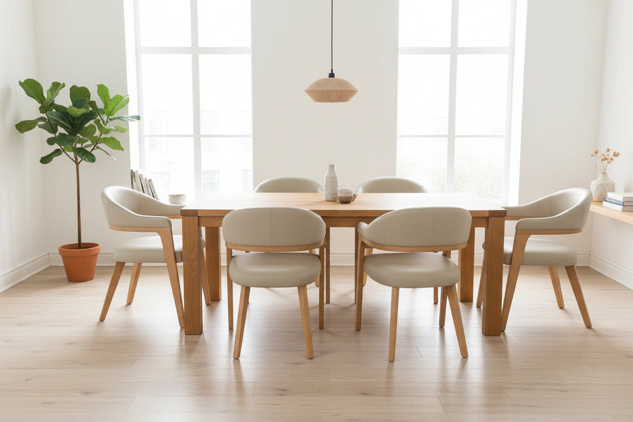 BT Monetti Fabric Upholstered Timber Leg Dining Chair