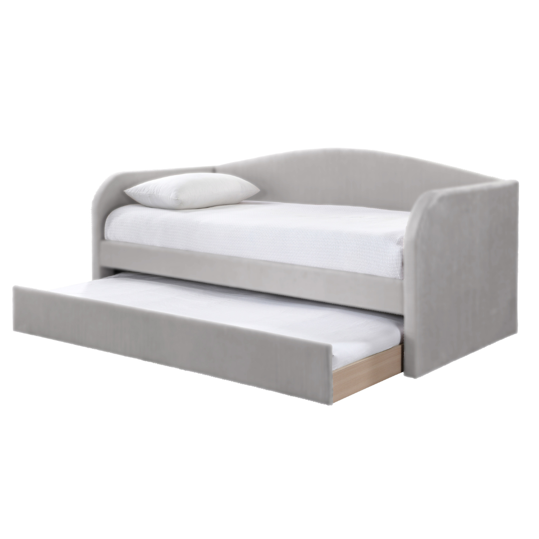 BW Charlotte Fabric Upholstered Day Single Bed with Trundle