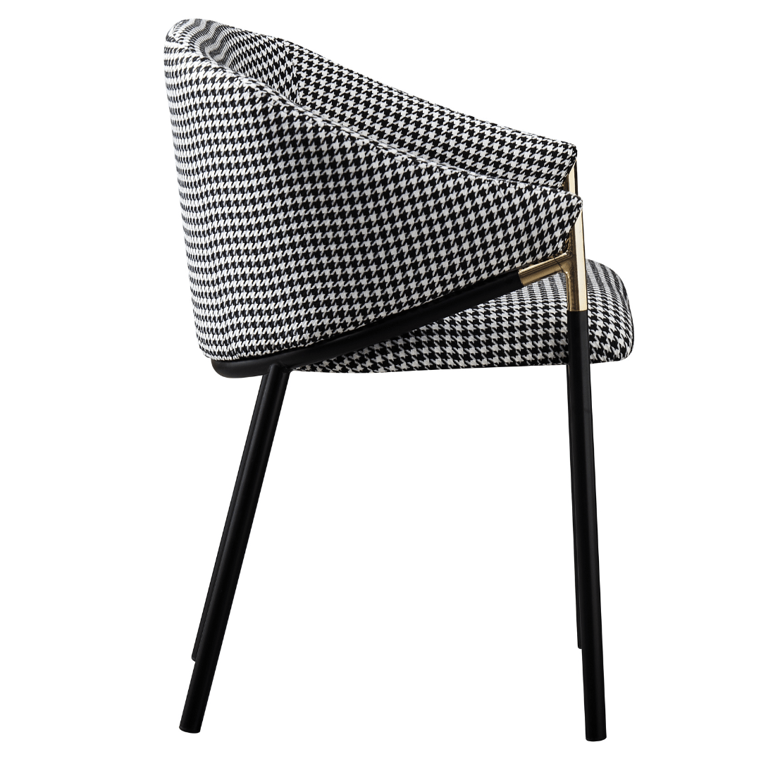 BT Manhattan Houndstooth Fabric Upholstered Dining Chair