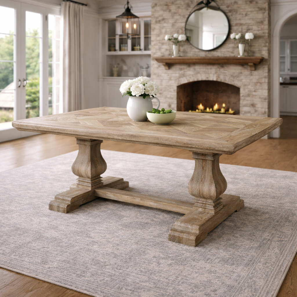 MF Bellington Solid Timber Pedastal Leg Dining Table