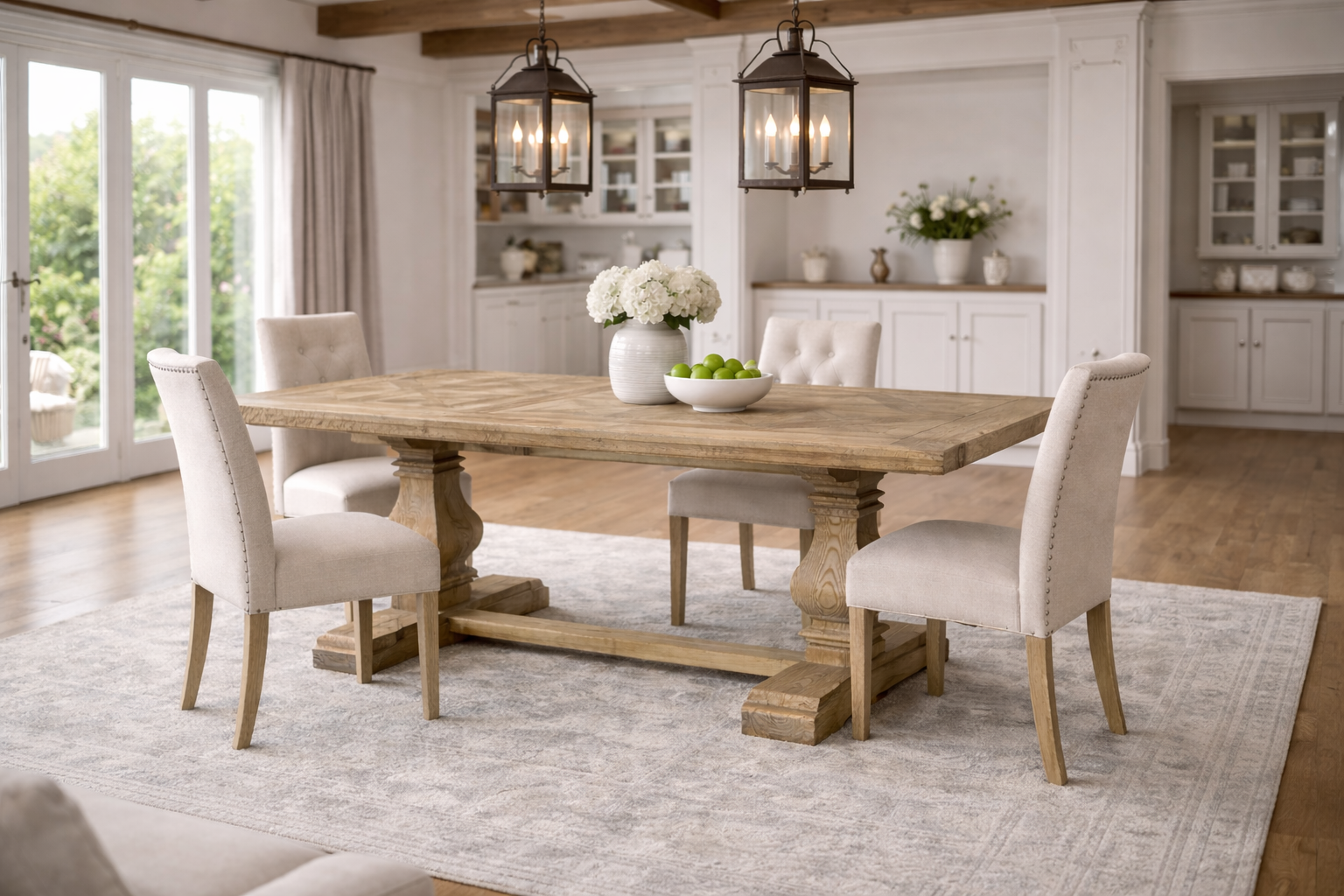MF Bellington Solid Timber Pedastal Leg Dining Table