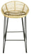CT RTA Rounded Rattan Back Metal Leg Barstool
