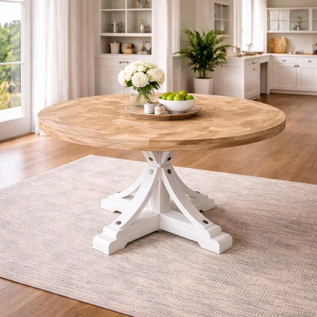 MF Brussels Recycled Elm Timber Round Dining Table