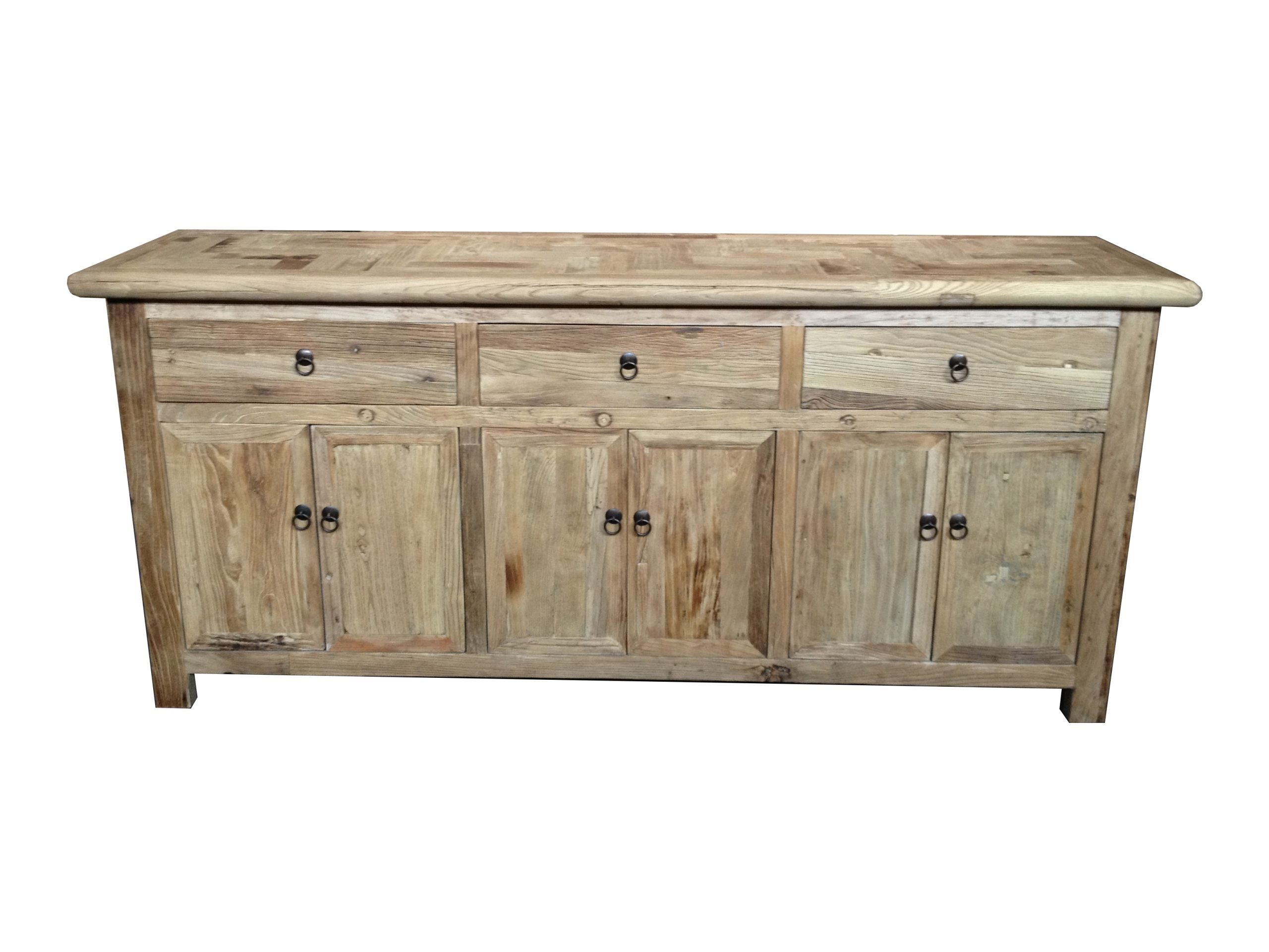 MF Brussels Recycled Elm Timber 3 Drawer 6 Door Sideboard