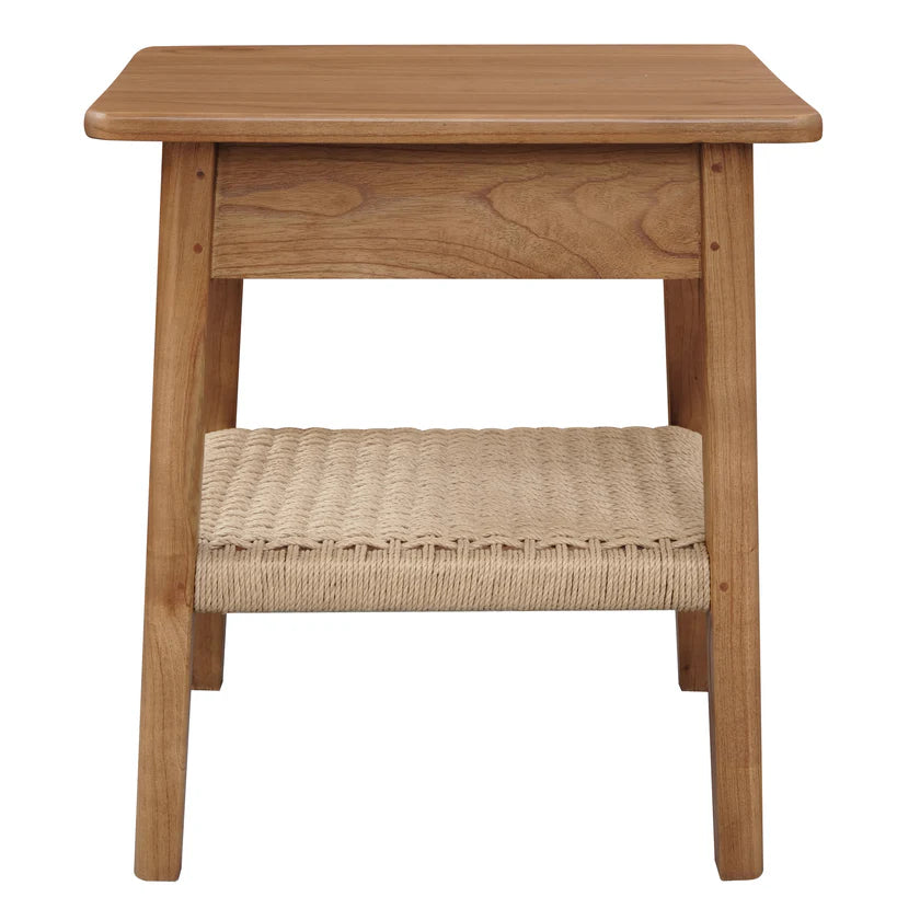 CR Kelly Solid Timber Papercord 1 Drawer Bedside Table