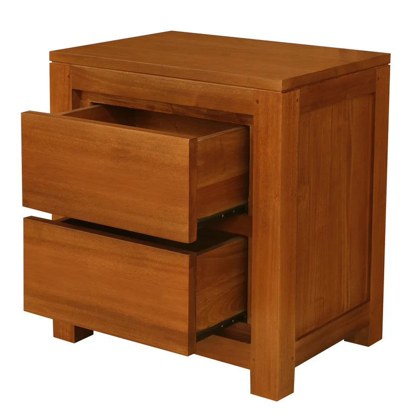 CT Amsterdam Solid Timber 2 Drawer Bedside Table