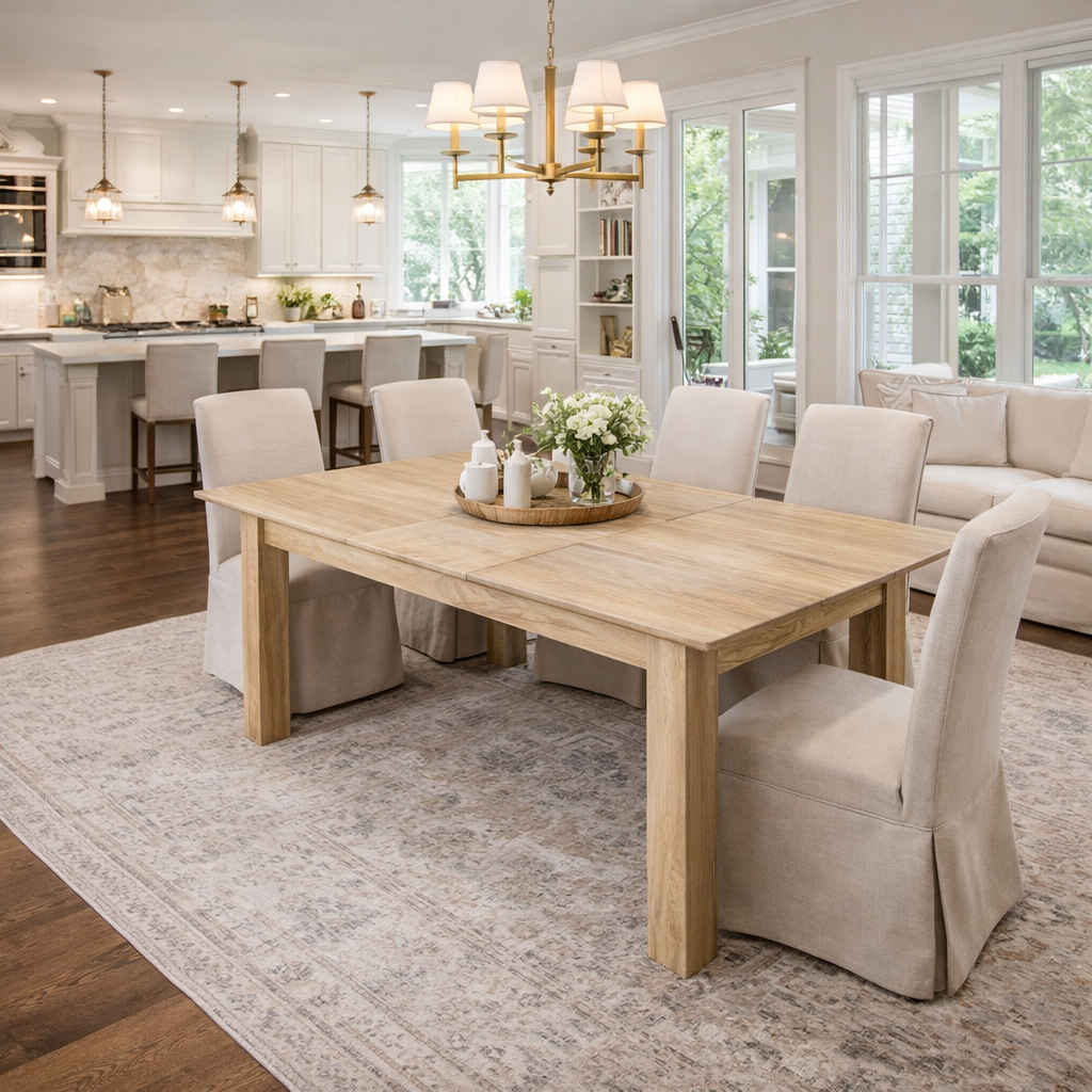 MF Morris Solid Timber Single Extension Dining Table