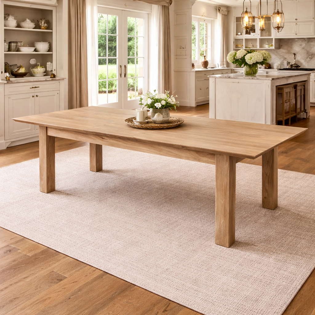 MF Morris Solid Timber Single Extension Dining Table
