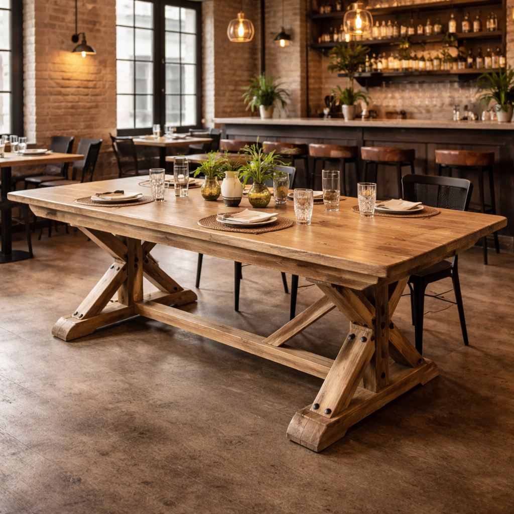 MF Morris Solid Timber Dual Butterfly Base Extendable Dining Table