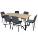 BT April 7 Pce Dining Table with Fiore Chair Grey Velvet