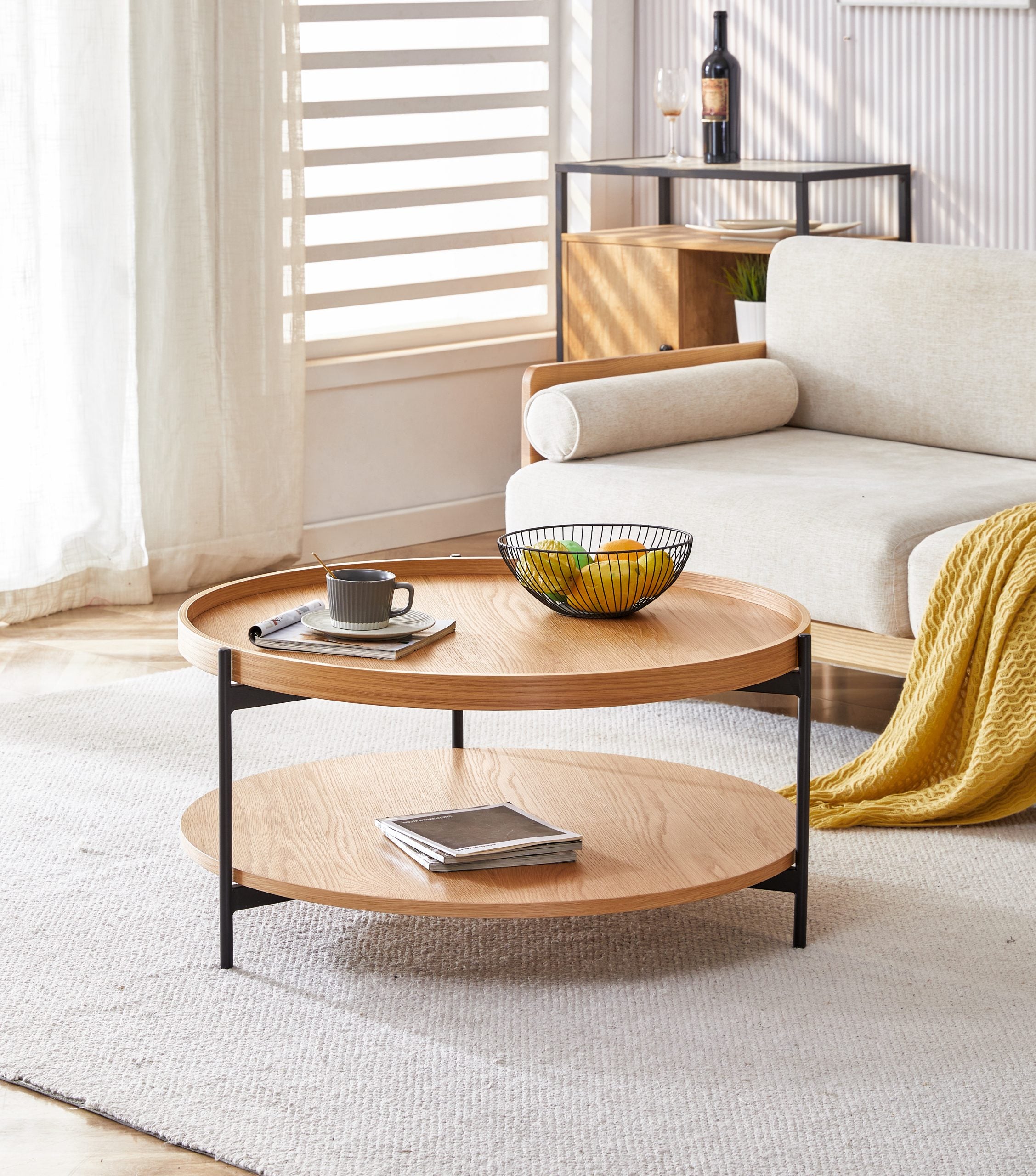 BT Giorgio Round Coffee Table with Shelf