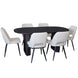 BT Melba 7 Pce Dining with Zara Chair Boucle Set
