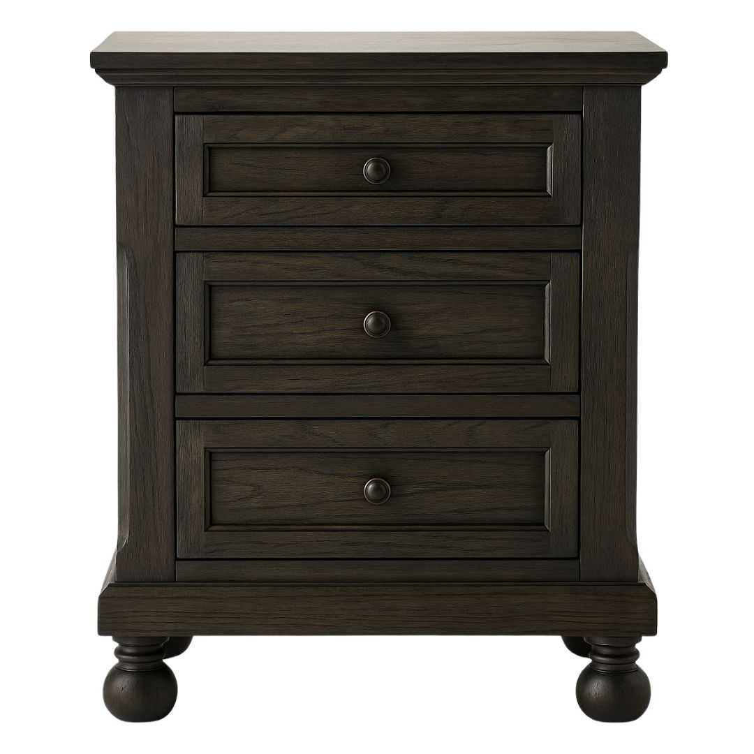 BT Pasadena Bedside Chest-Aged Black & Grey Sonoma