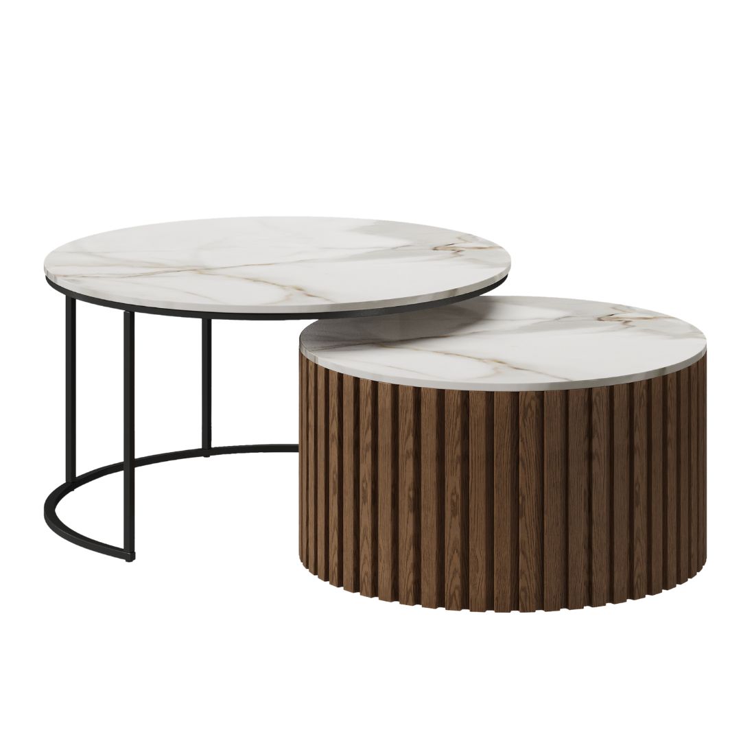 BT Ronan Coffee Nesting Table with Marble Sintered Stone