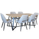 BT April 7 Pce Dining Table with Zara Chair Febric Set