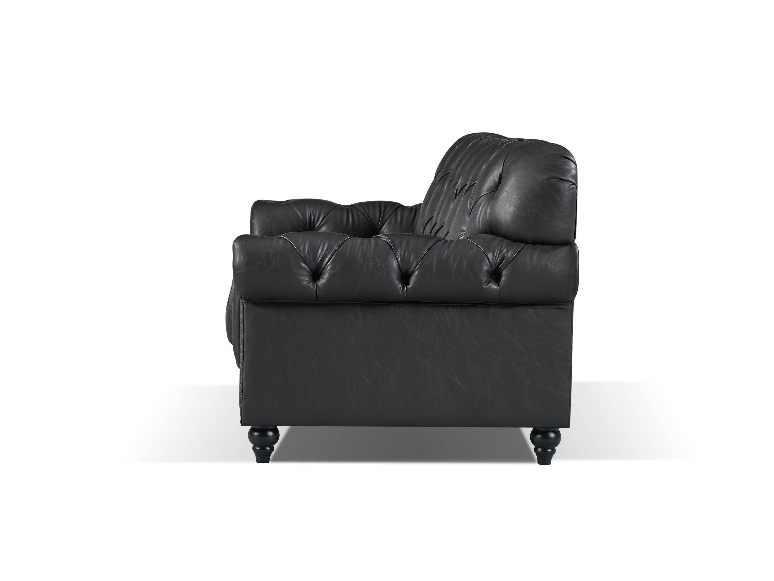 BT Barclay Chesterfield 2 Seater Sofa Tan or Black Vintage Faux Leather