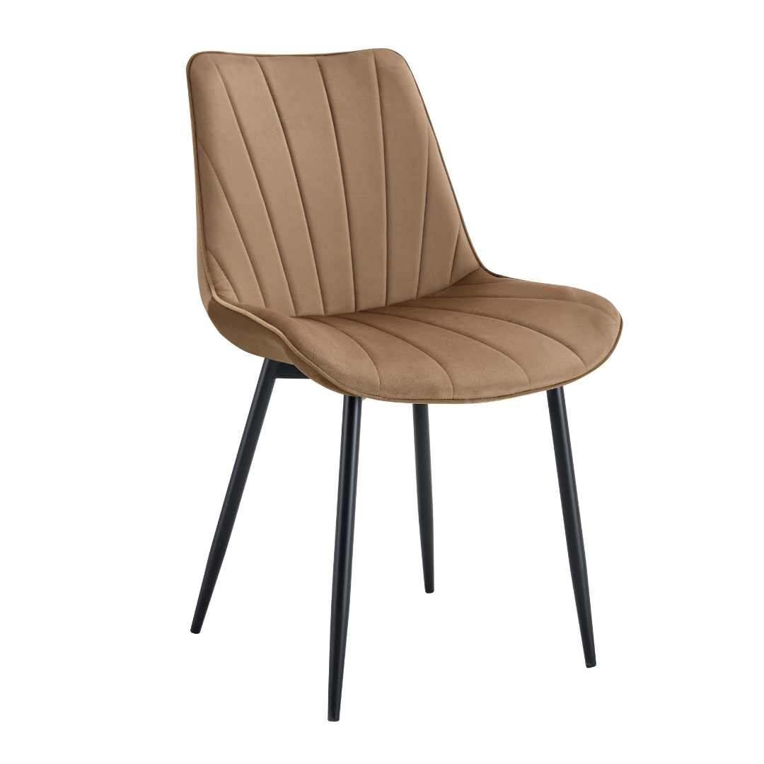 BT Lora Dining Chairs - Champagne or Light Mocha Leather