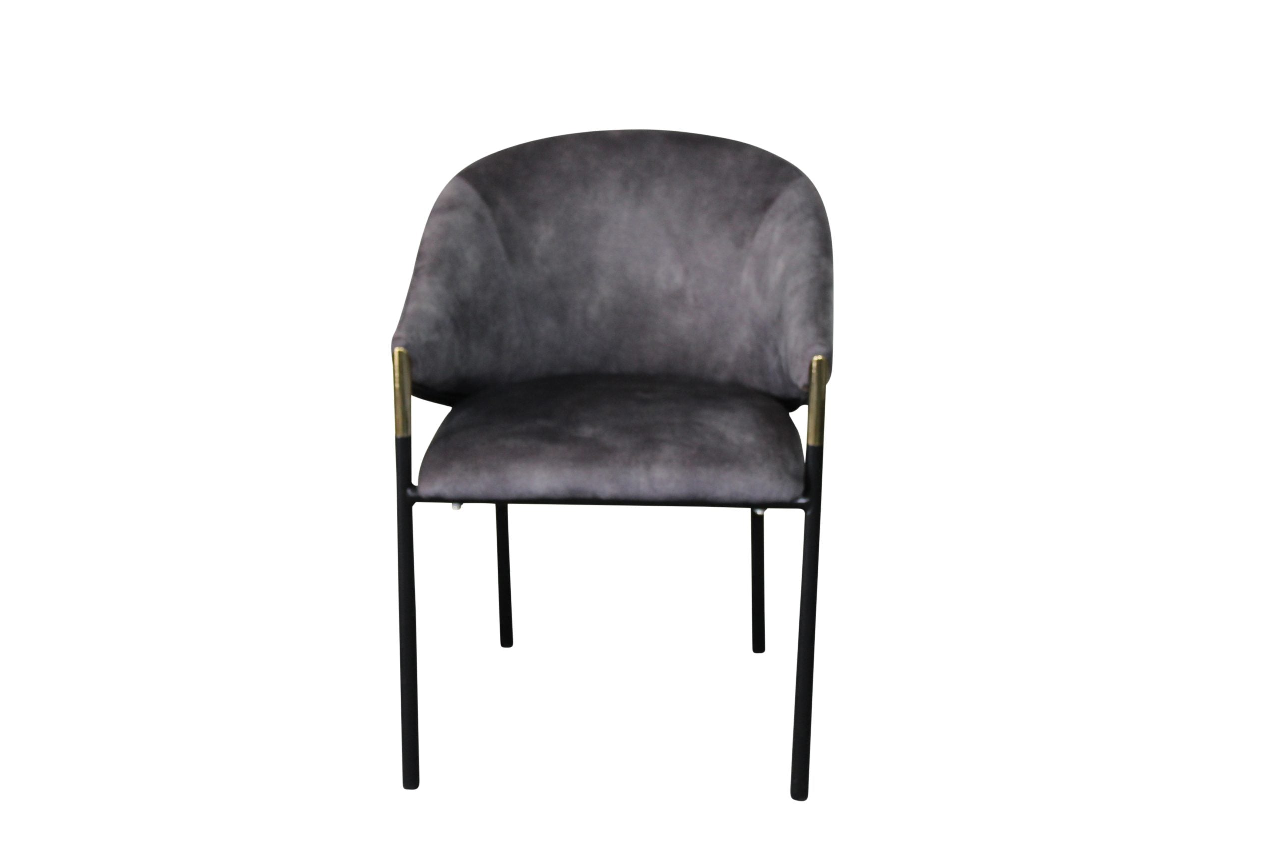 BT Manhattan Dining Chair Charcoal Velvet and Houndstooth Fabric