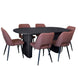 BT Melba 7 Pce Dining Black with Zara Fabric Chairs Set