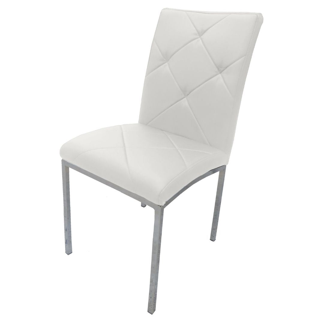 BT Morgan Dining Chair - White and Black Faux Leather