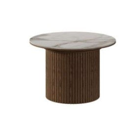 BT Miami Timber Pleated Round Side Table