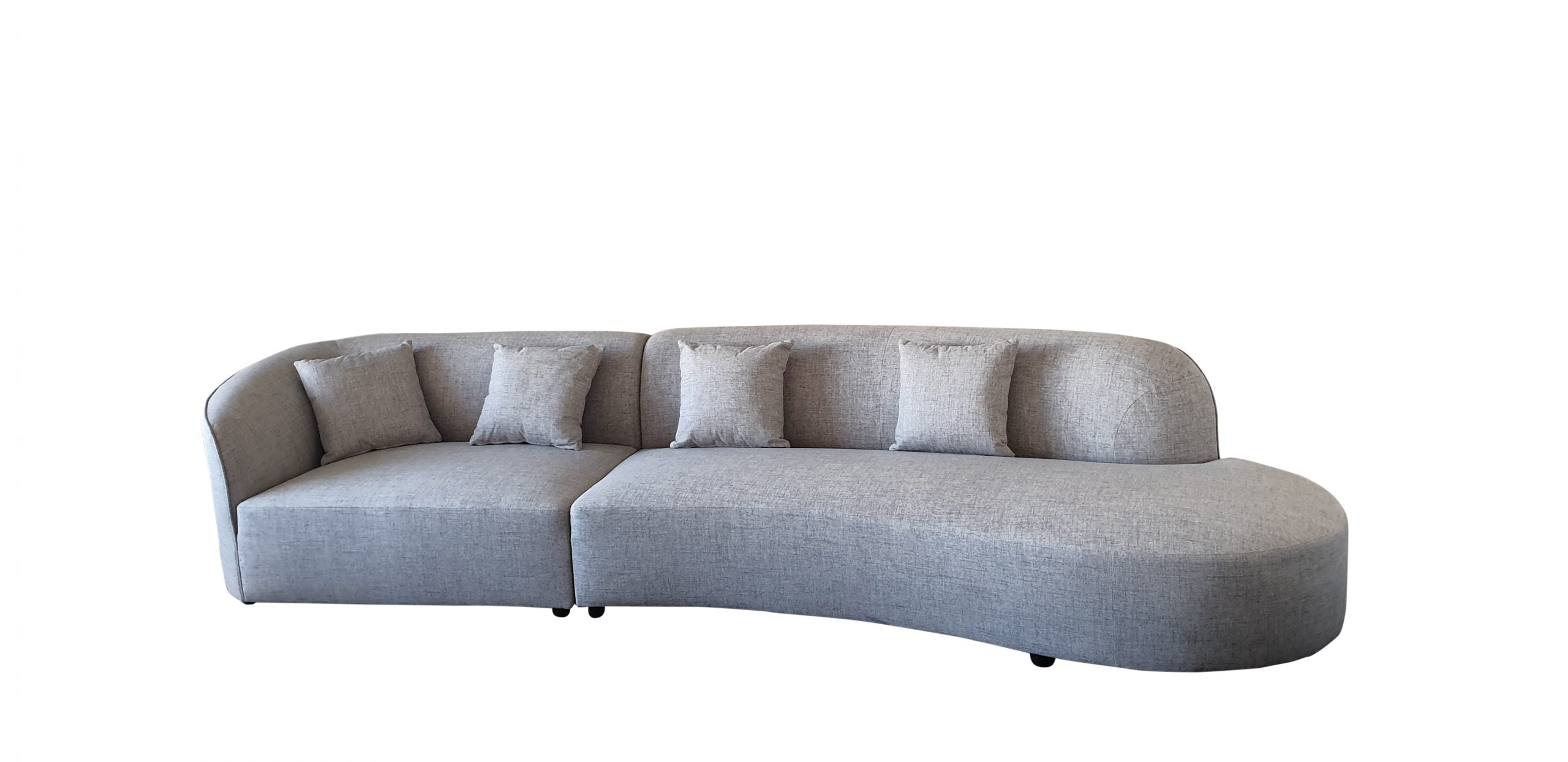 BT Willoughby 2 Piece Sofa Chaise in Linen and ‘Domus’ Steel Fabric