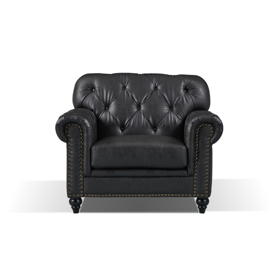 BT Barclay Chesterfield 1 Seater Arm Chair Sofa Faux Leather