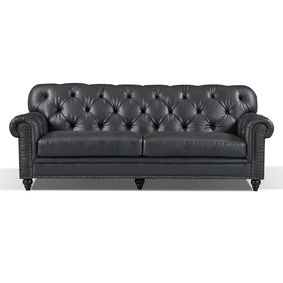 BT Barclay Chesterfield 3 Seater Sofa Tan or Black Vintage Leather