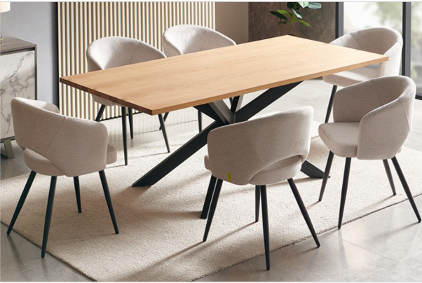 VI Barlow Round Dining Table with 4 Matzo Dining Chairs Kit