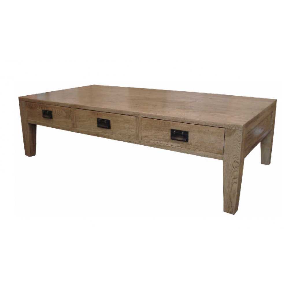 MF Solid Oak Timber 3 Drawer 2 way Coffee Table