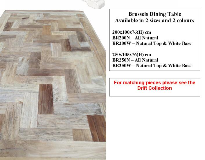 MF Brussels Recycled Elm Timber Dining Table