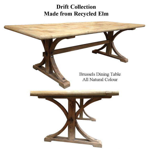 MF Brussels Recycled Elm Timber Dining Table