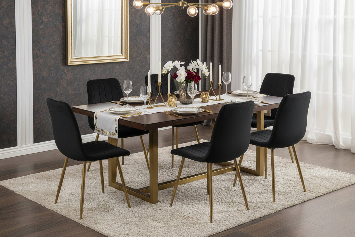 BT Theo 2 Faux Leather Upholstered Metal Leg Dining Chair