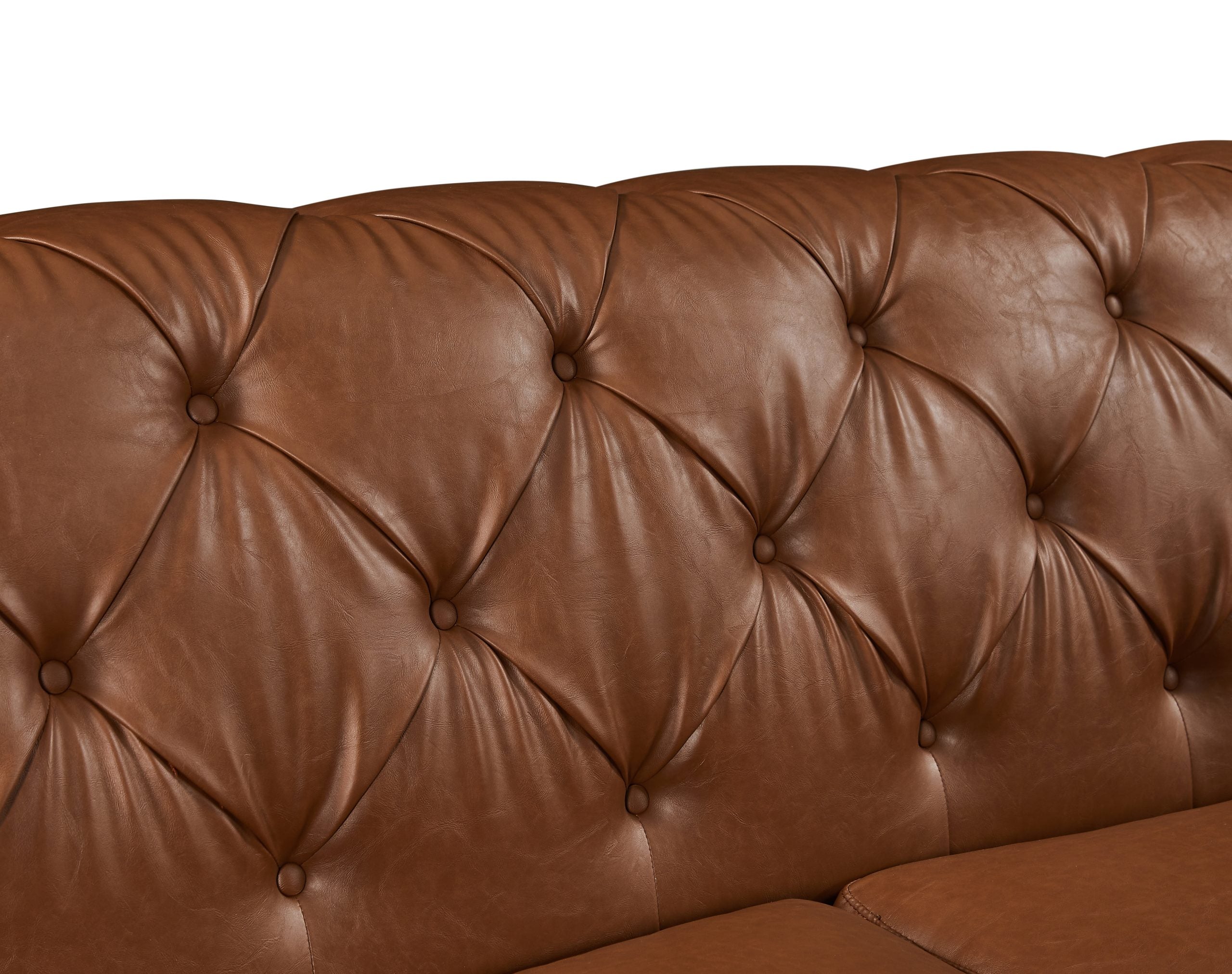 BT Barclay Chesterfield PU Leather Upholstered  3 Seater Sofa