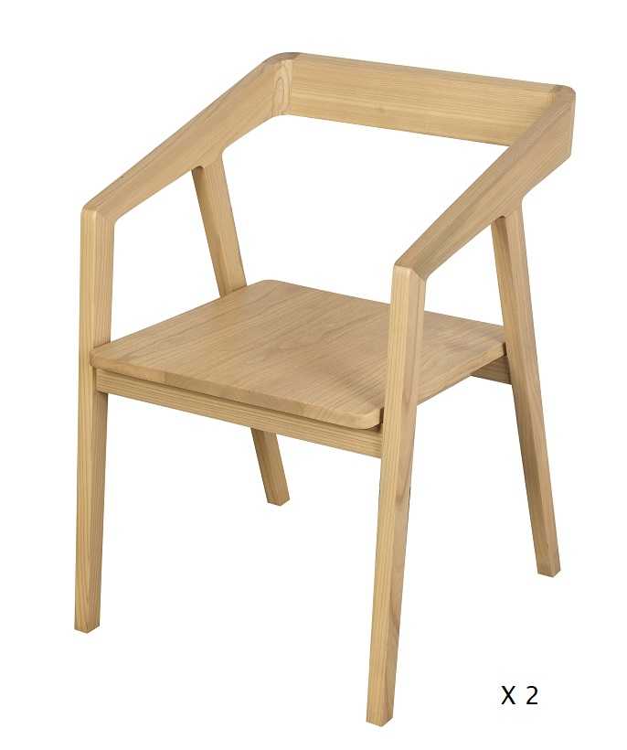 CT Kyoto Oak Dining Chair in Natural Finish Set of 2