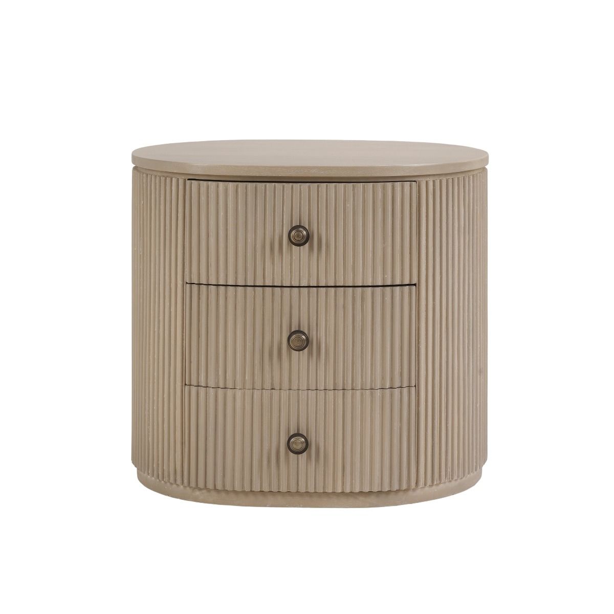 CR Kraton Oval Bedside Table with 3 Drawers