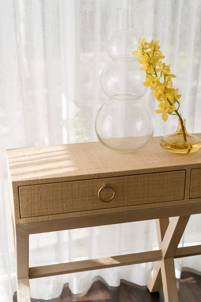 CR Renoir Rattan Console with Raffia