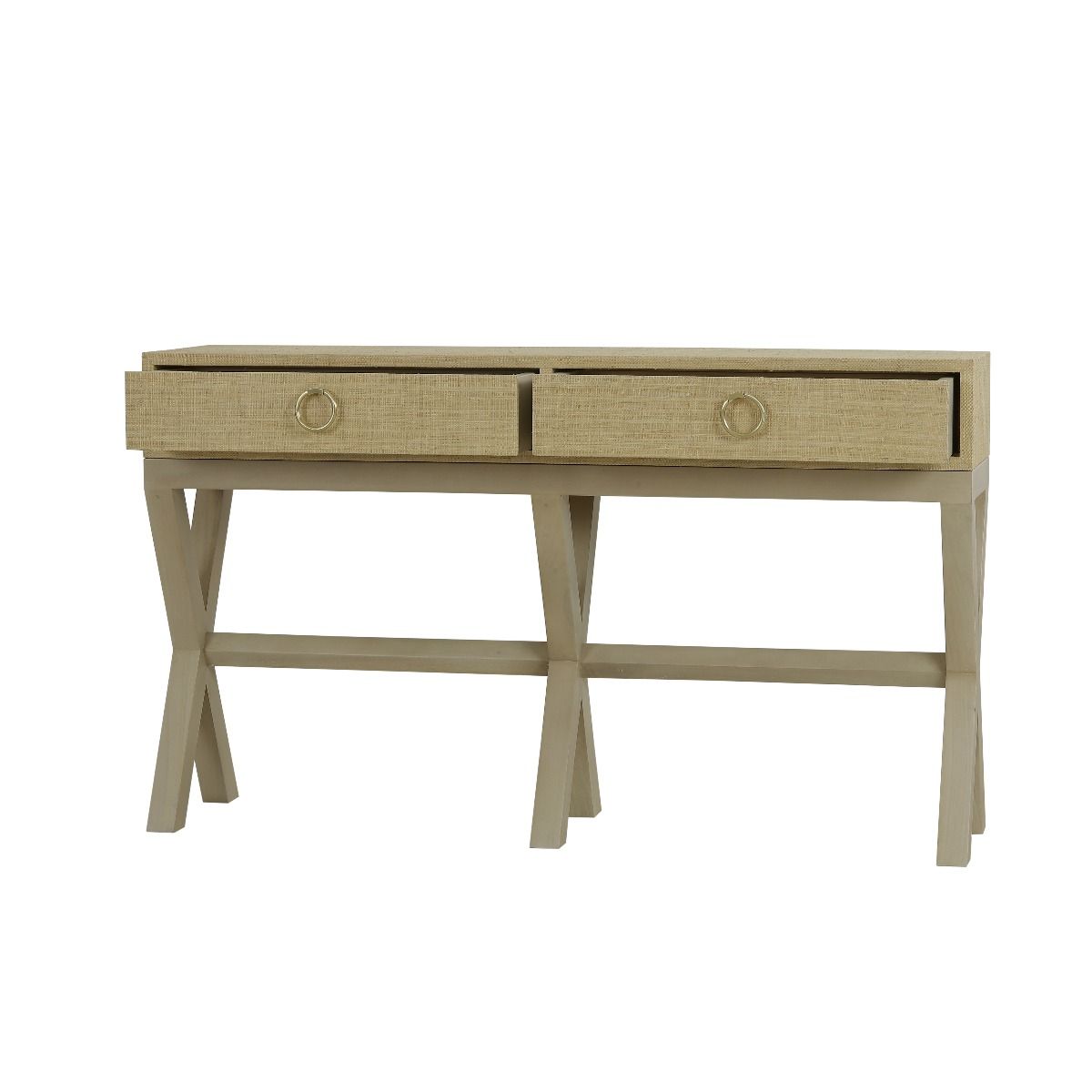 CR Renoir Console w/Raffia with 2 Drawers