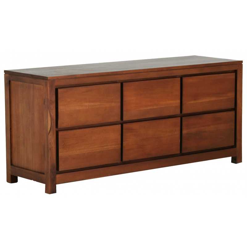 CT Amsterdam Solid Mahogany Timber 6 Drawer Dresser