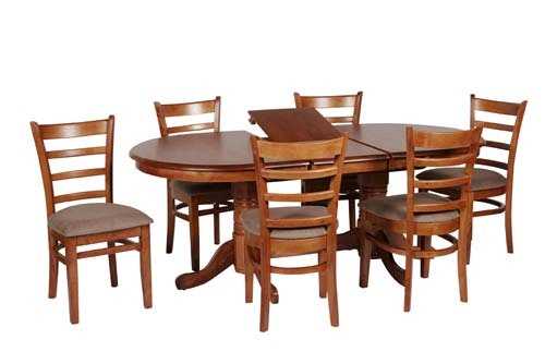 MA Jaguar Solid Timber Extendable Dining Table with 6 Chairs Set