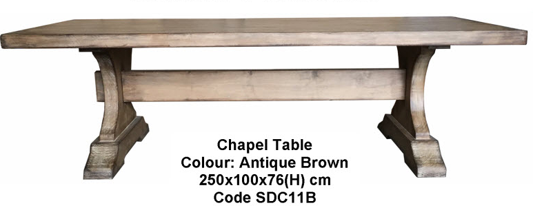 MF Chapel Recycled Oregon Timber Antique Look Dining Table